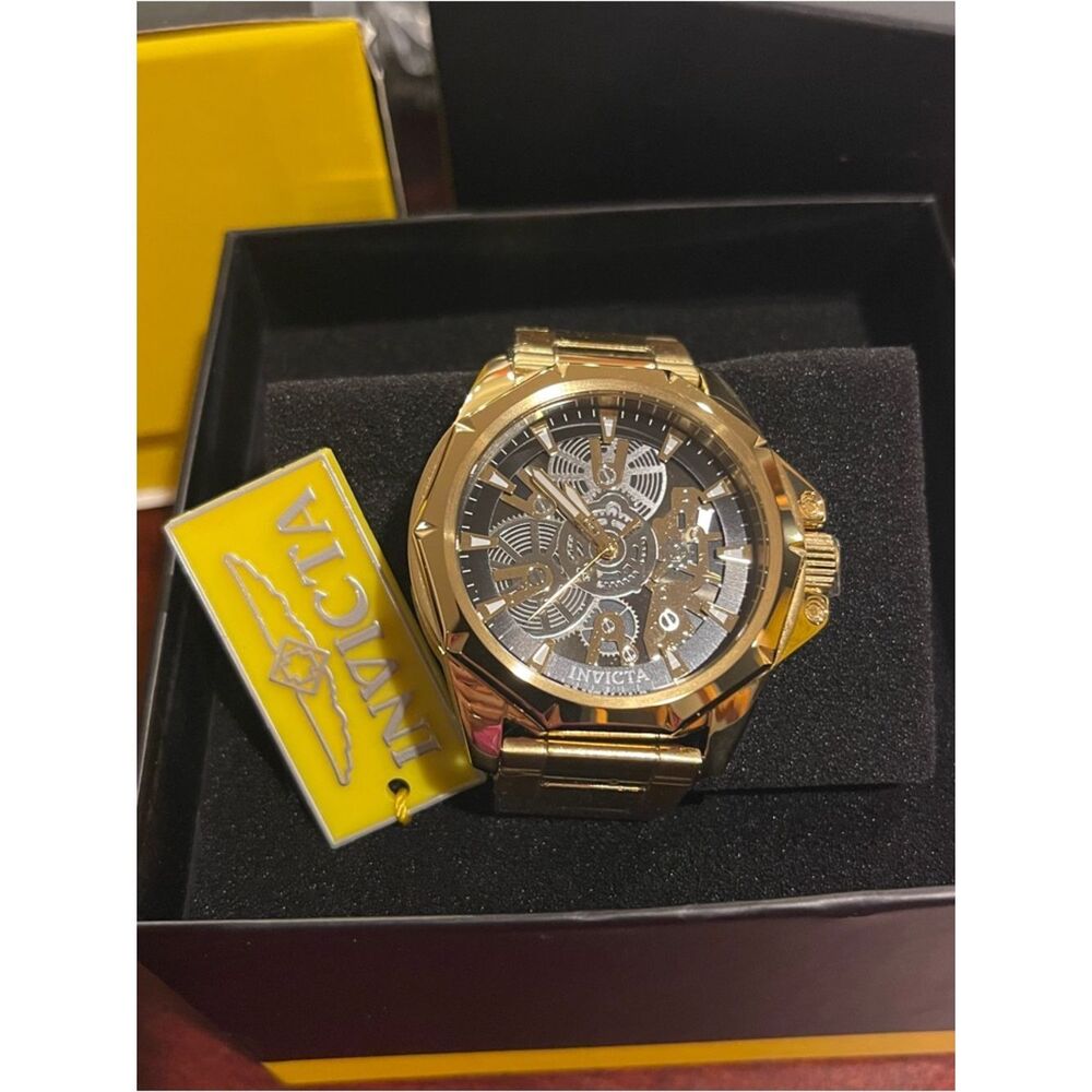 Invicta Objet D Art Men's Watch w/ Skeleton Dial - 44mm, Gold (50380) New In Box